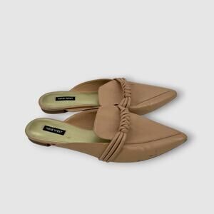 Nine West Blush Nude Braided Pointed Toe Slip-On Mules Size 12